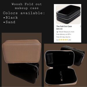 Fold Out Makeup Case - Black and Sand